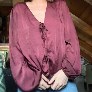 Forever 21 front corset tie blouse